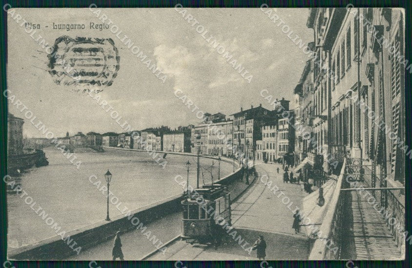 Pisa Città Lungarno Regio Tram cartolina WX1145 – fronte