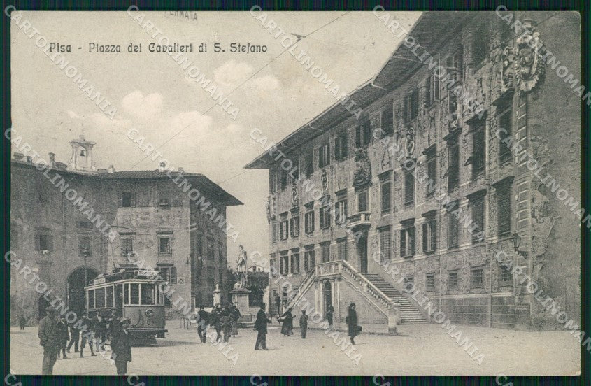 Pisa Città Piazza Cavalieri Santo Stefano Tram PIEGA cartolina WX1150 – fronte