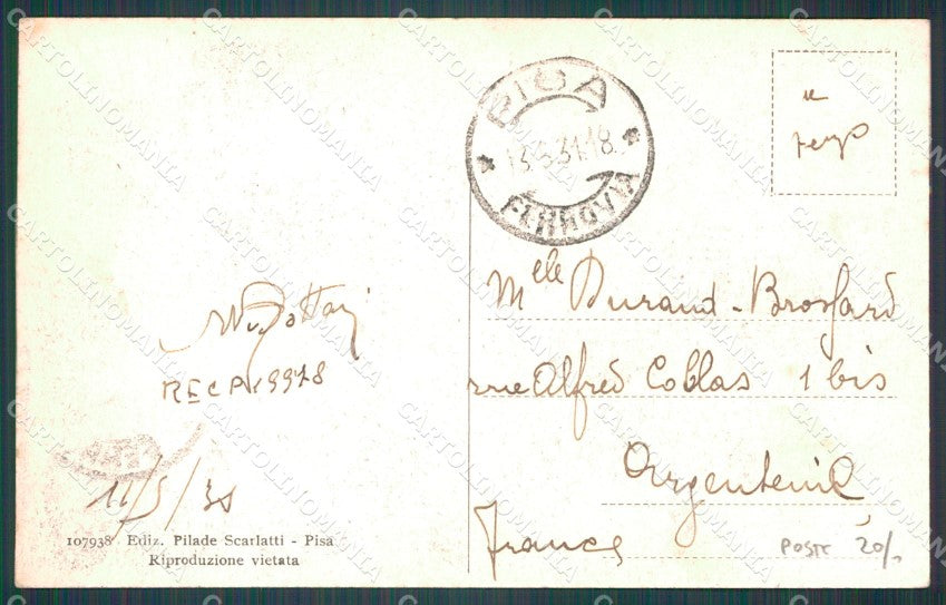 Pisa Città Poste cartolina WX1161 – retro