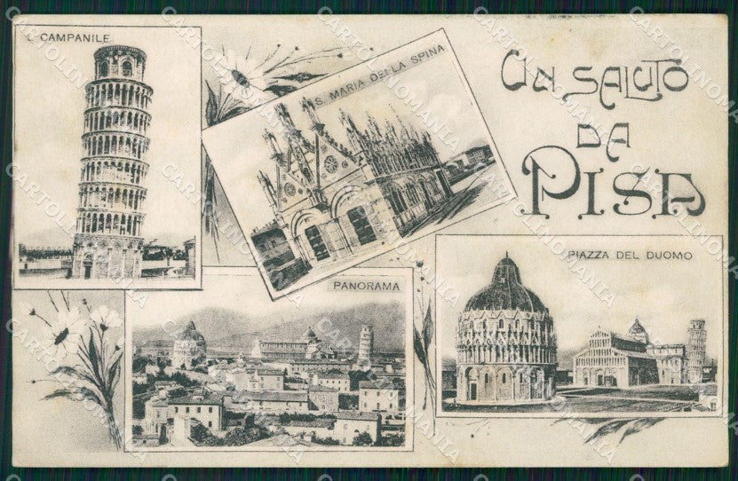 Pisa Città Saluti da PIEGHINA RIFILATA cartolina WX1172 – fronte