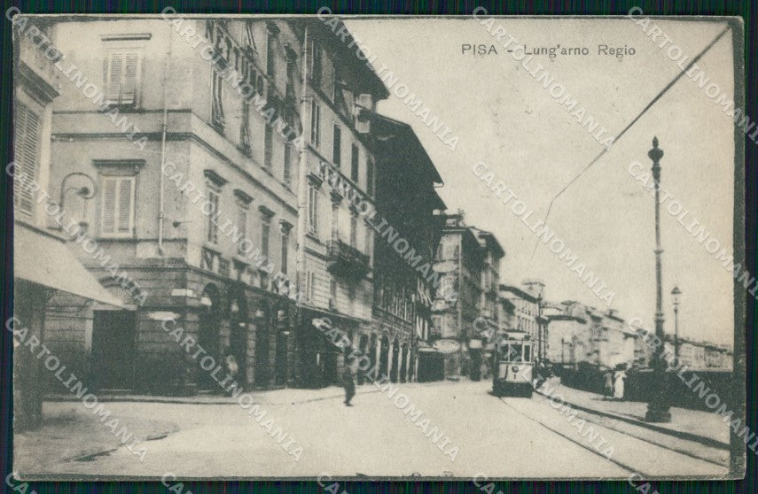 Pisa Città Lungarno Regio Tram PIEGHINA cartolina WX1175 – fronte