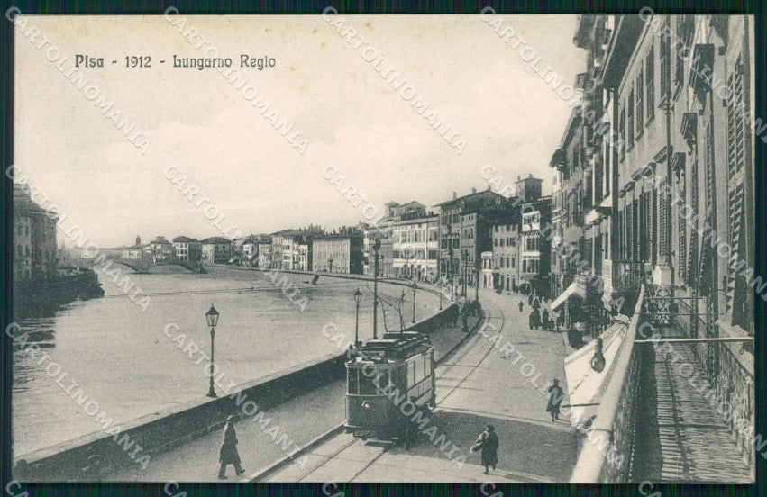 Pisa Città Lungarno Regio Tram cartolina WX1178 – fronte