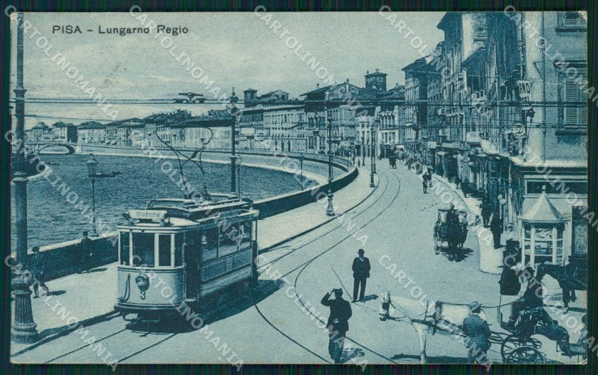 Pisa Città Lungarno Regio Tram cartolina WX1187 – fronte