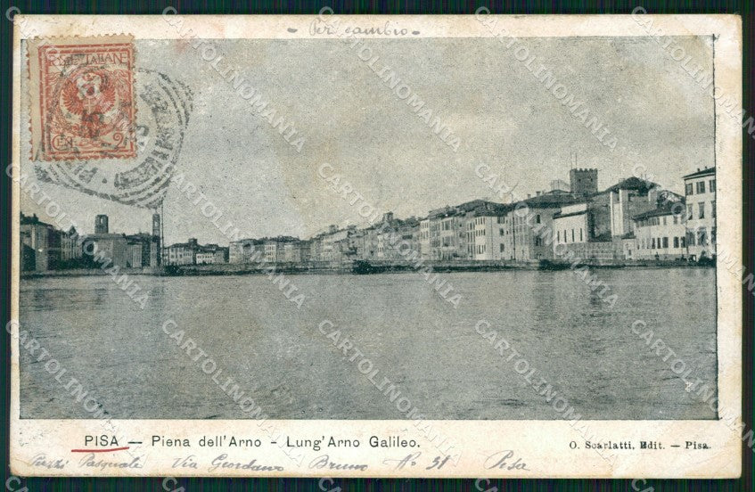 Pisa Città Alluvione Lungarno Galileo cartolina WX1192 – fronte