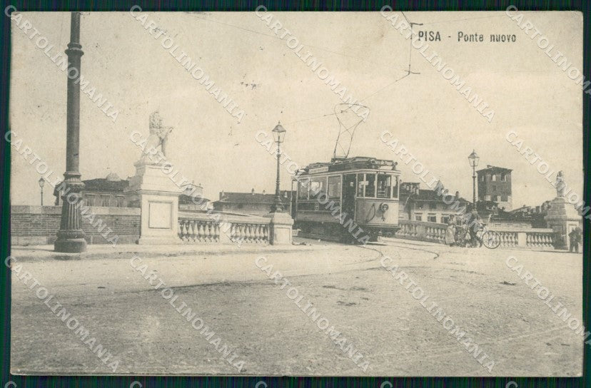 Pisa Città Ponte Nuovo Tram PIEGA cartolina WX1197 – fronte