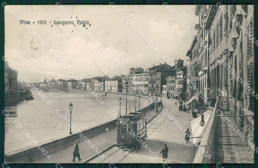 Pisa Città Lungarno Regio Tram cartolina WX1200 – fronte