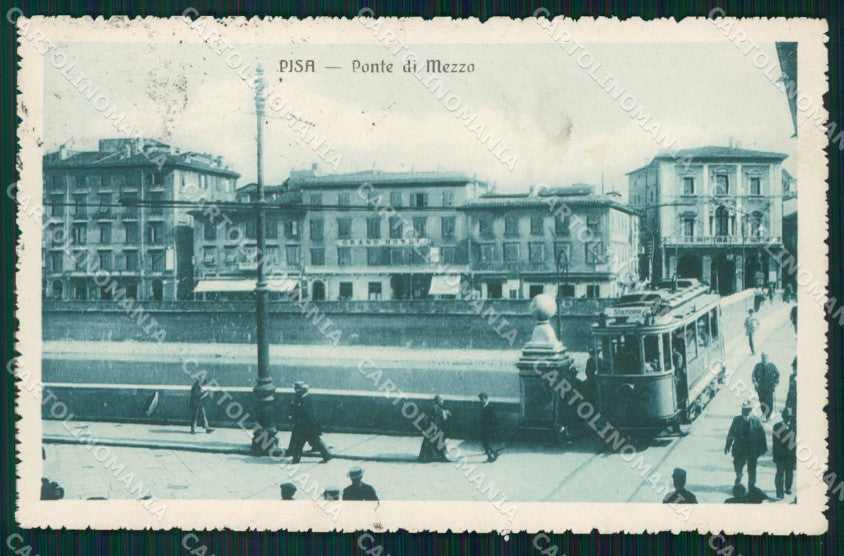 Pisa Città Ponte di Mezzo Tram RIPARATA cartolina WX1205 – fronte