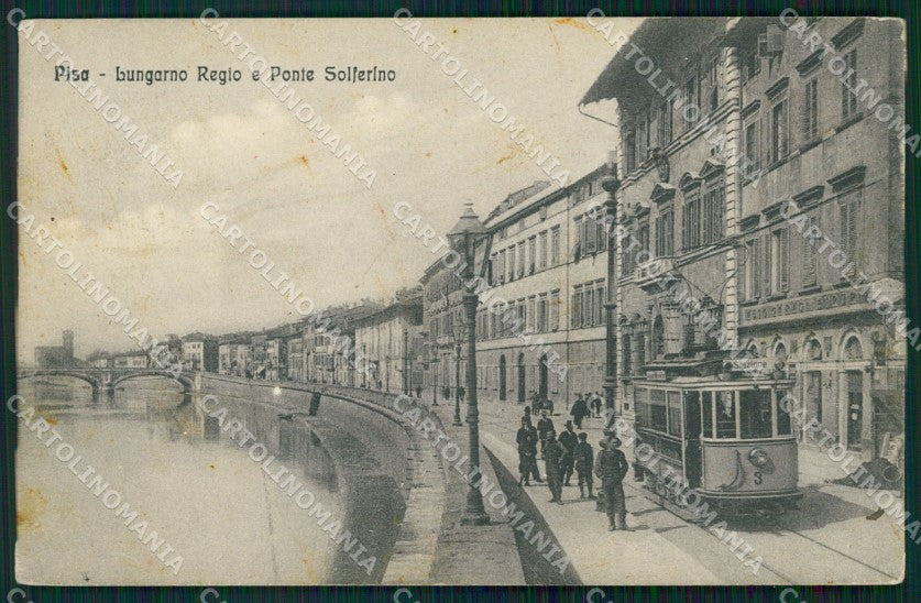 Pisa Città Lungarno Regio Tram MACCHIE cartolina WX1206 – fronte