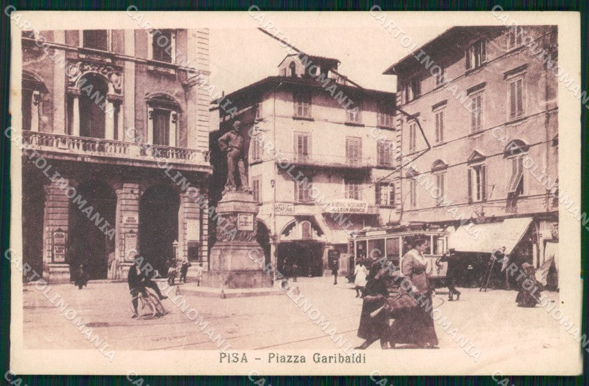 Pisa Città Piazza Garibaldi Tram cartolina WX1207 – fronte
