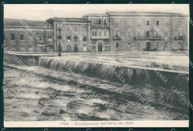 Pisa Città Alluvione RIFILATA cartolina WX1213 – fronte