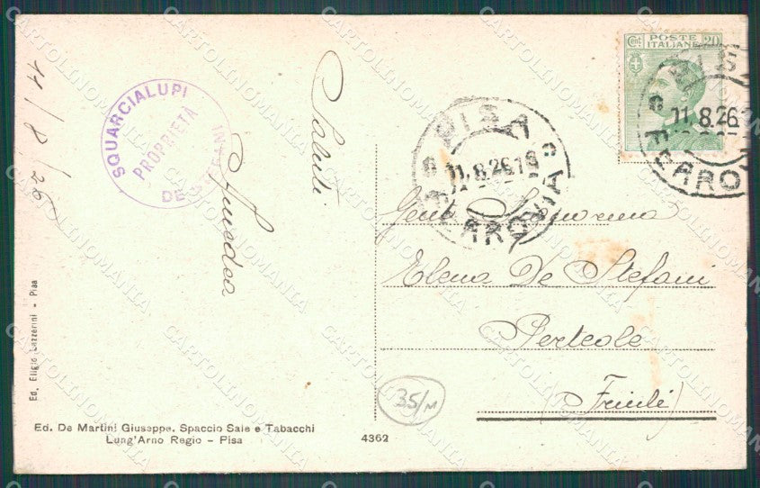 Pisa Città Borgo Stretto e Largo Carrozza cartolina WX1229 – retro