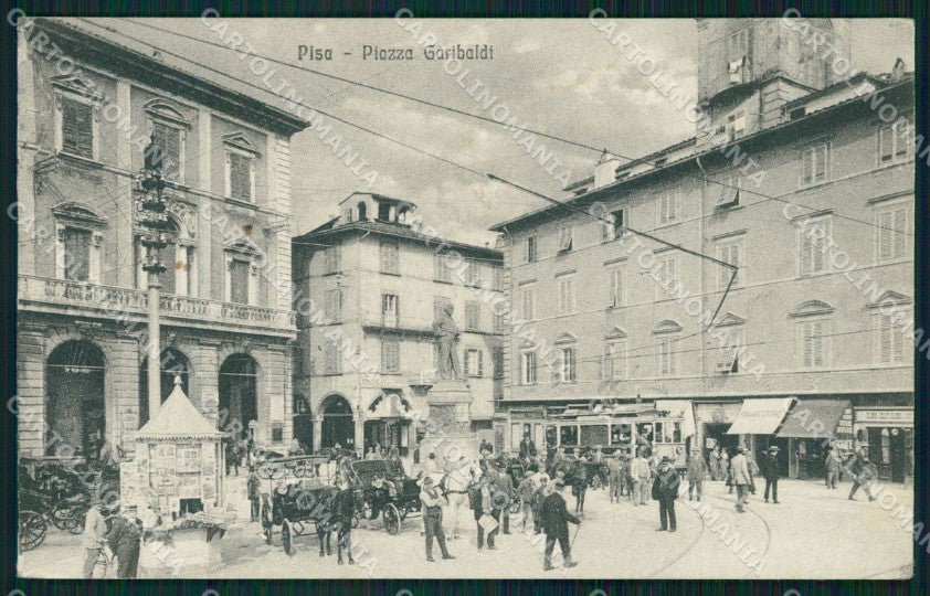 Pisa Città Piazza Garibaldi Tram PIEGHINE cartolina WX1234 – fronte