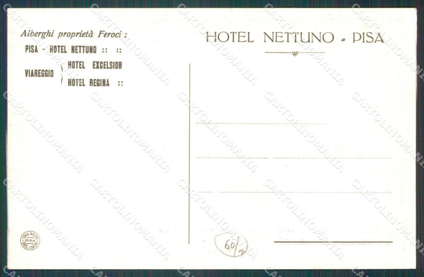 Pisa Città Hotel Nettuno Britain Royalty King George Queen Mary cartolina WX1239 – retro