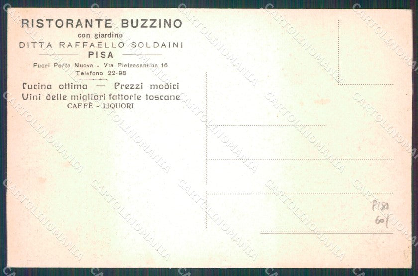 Pisa Città Ristorante Buzzino Pubblicitaria cartolina WX1240 – retro