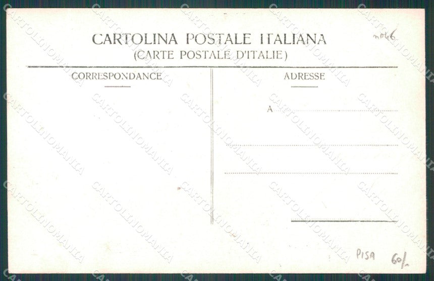 Pisa Città Militari Festa della Bandiera 1904 Foto cartolina WX1242 – retro