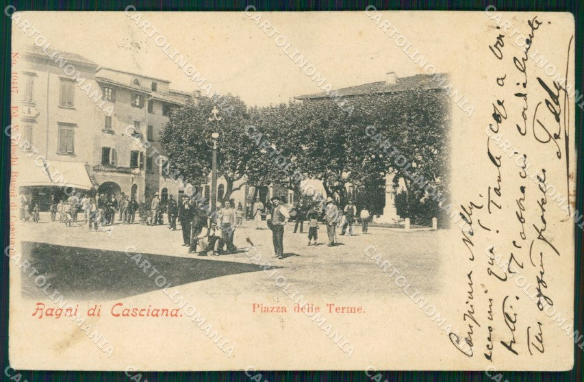 Pisa Casciana Terme Piazza delle Terme PIEGHINA STRAPPINO cartolina WX1248 – fronte