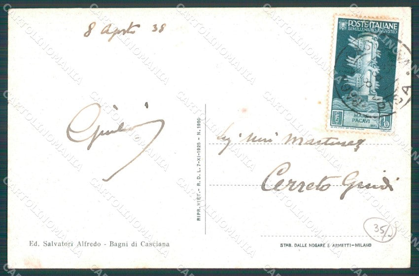 Pisa Casciana Terme cartolina WX1249 – retro