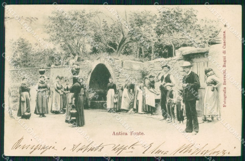 Pisa Casciana Terme Antica Fonte PIEGHINA cartolina WX1250 – fronte