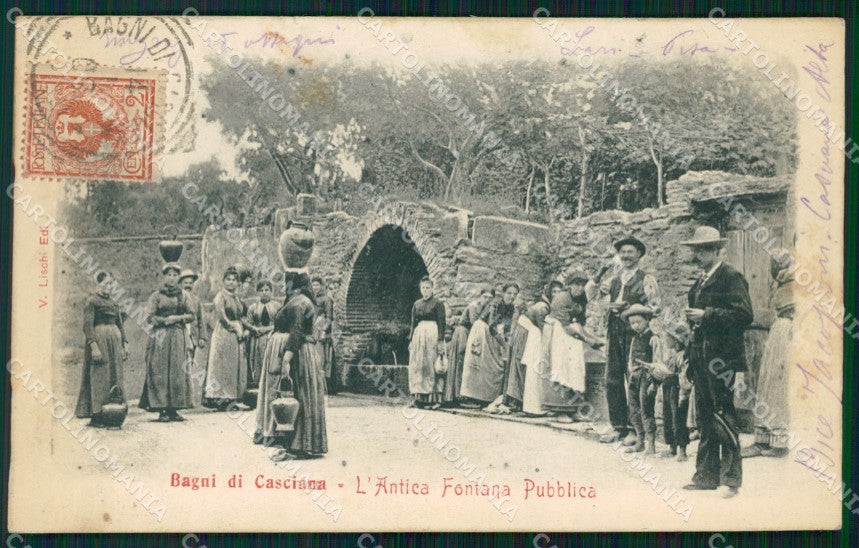 Pisa Casciana Terme Antica Fonte MACCHIA RIFILATA cartolina WX1251 – fronte