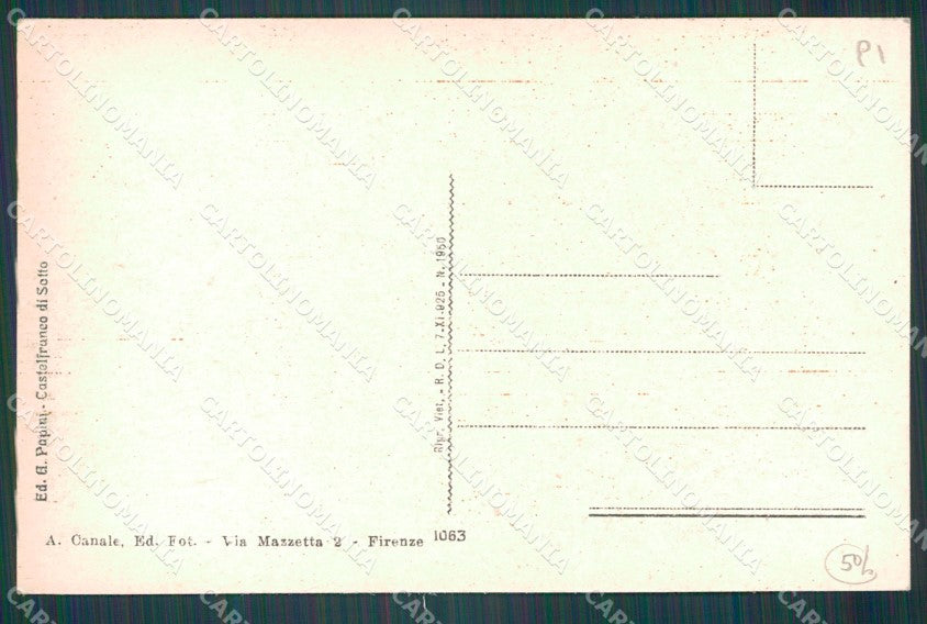 Pisa Castelfranco di Sotto cartolina WX1255 – retro