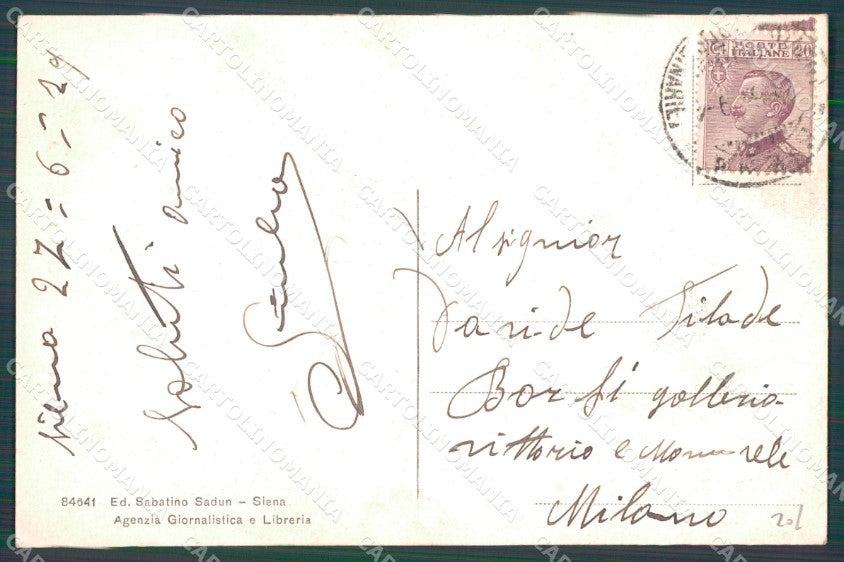 Siena Città Vicolo della Manna cartolina WX1313 – retro