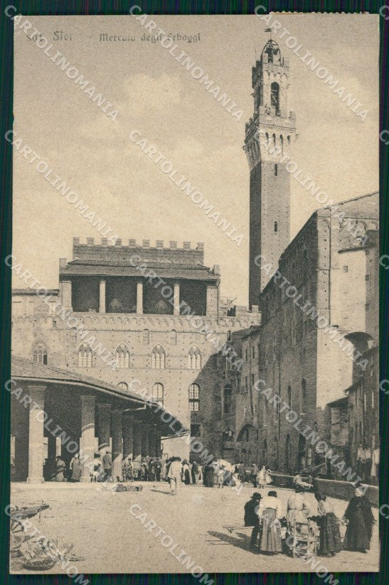 Siena Città Mercato degli Erbaggi RIFILATA cartolina WX1321 – fronte