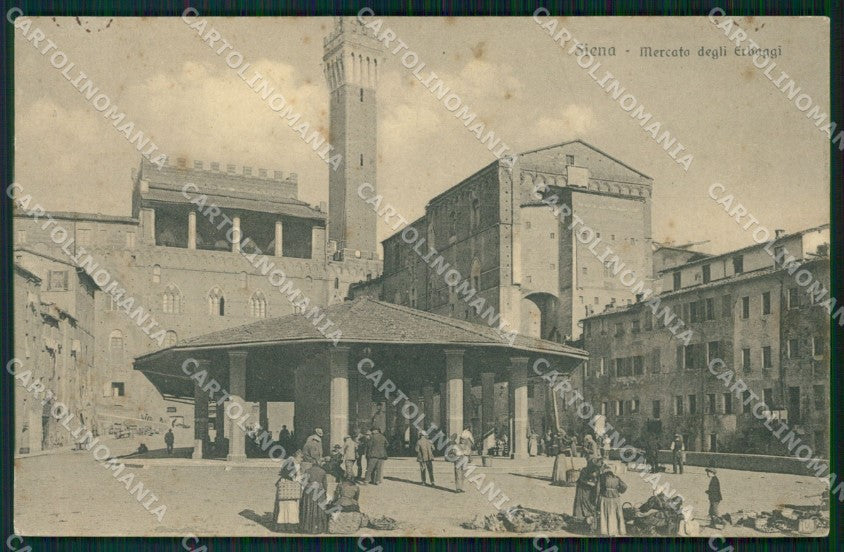 Siena Città Mercato degli Erbaggi MACCHIE cartolina WX1334 – fronte