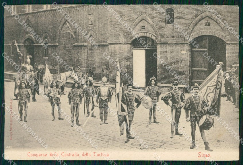 Siena Città Palio Contrada Tartuca Costumi PIEGHINA STRAPPINO cartolina WX1342 – fronte
