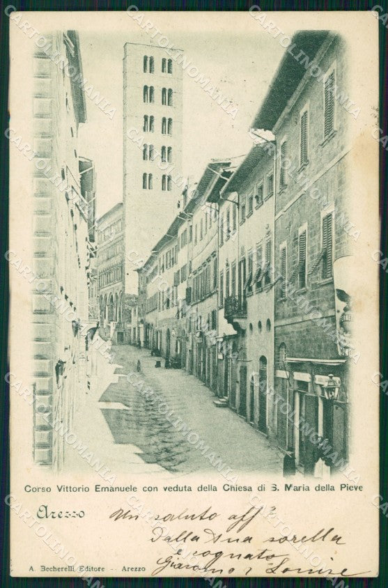 Arezzo Città Corso Vittorio Emanuele cartolina WX1354 – fronte