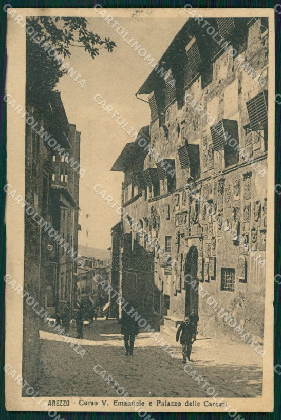 Arezzo Città Corso Vittorio Emanuele Carceri PIEGHINE cartolina WX1355 – fronte