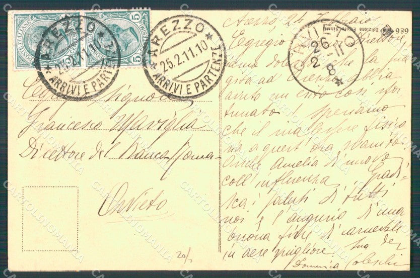 Arezzo Città Palazzo Cassa di Risparmio cartolina WX1359 – retro