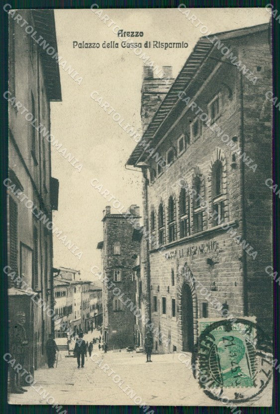 Arezzo Città Palazzo Cassa di Risparmio cartolina WX1360 – fronte