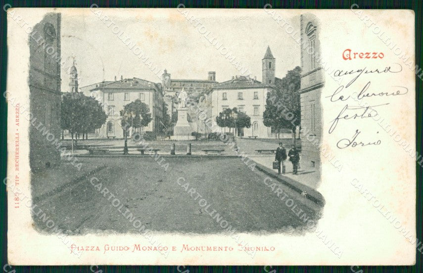Arezzo Città Piazza Guido Monaco cartolina WX1372 – fronte