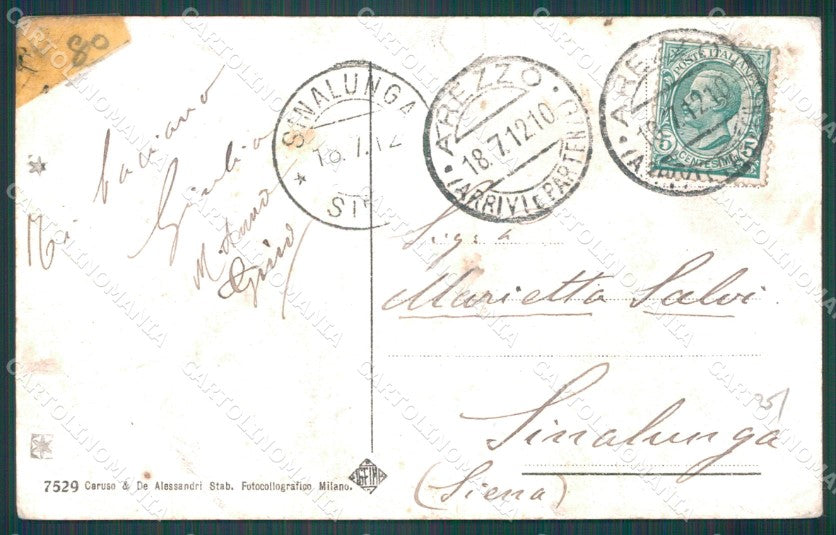 Arezzo Città Piazza Umberto I RIPARATA cartolina WX1384 – retro