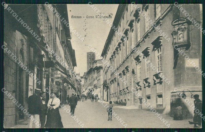 Arezzo Città Corso Vittorio Emanuele cartolina WX1385 – fronte