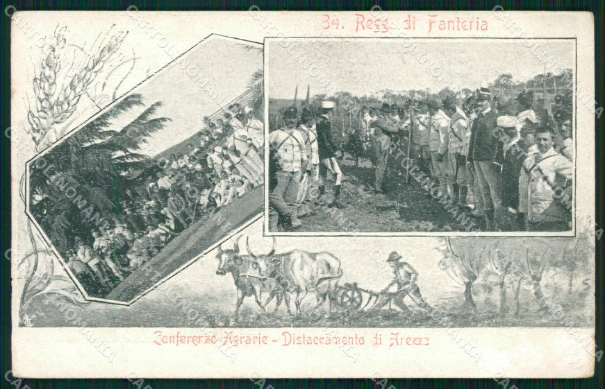 Arezzo Città Conferenze Agrarie Militari cartolina WX1386 – fronte