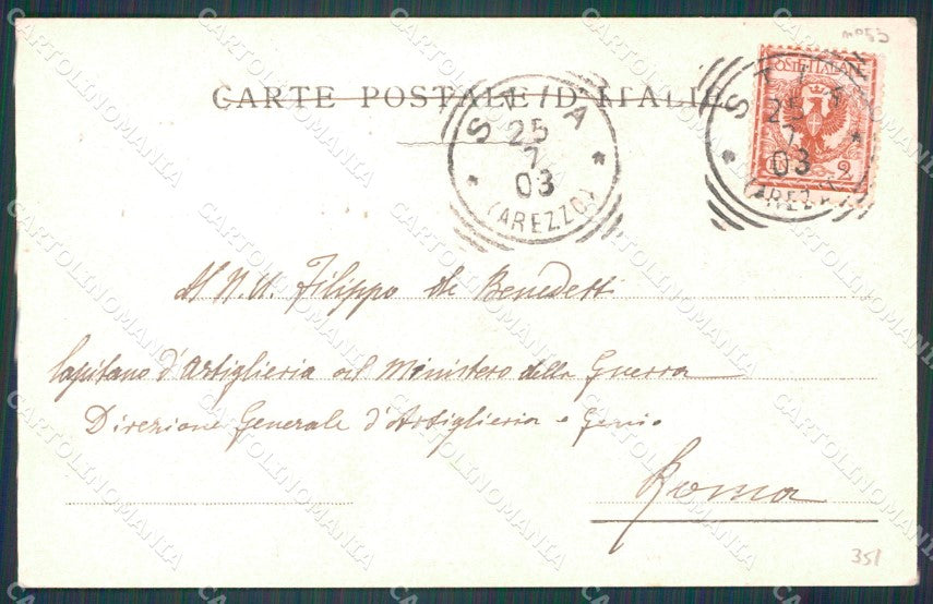 Arezzo Pratovecchio Stia Militari Alterocca 1107 cartolina WX1390 – retro