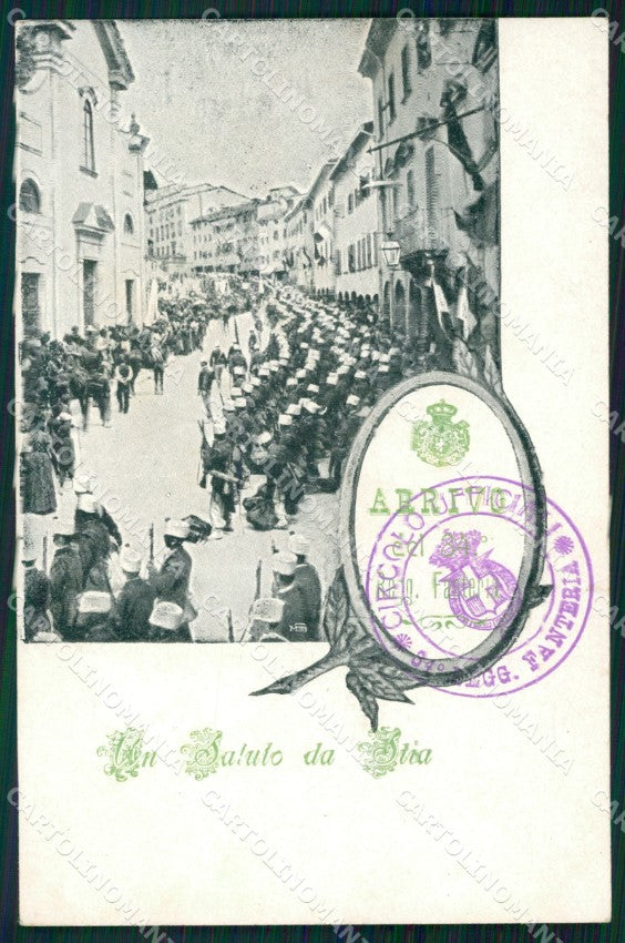 Arezzo Pratovecchio Stia Militari cartolina WX1393 – fronte