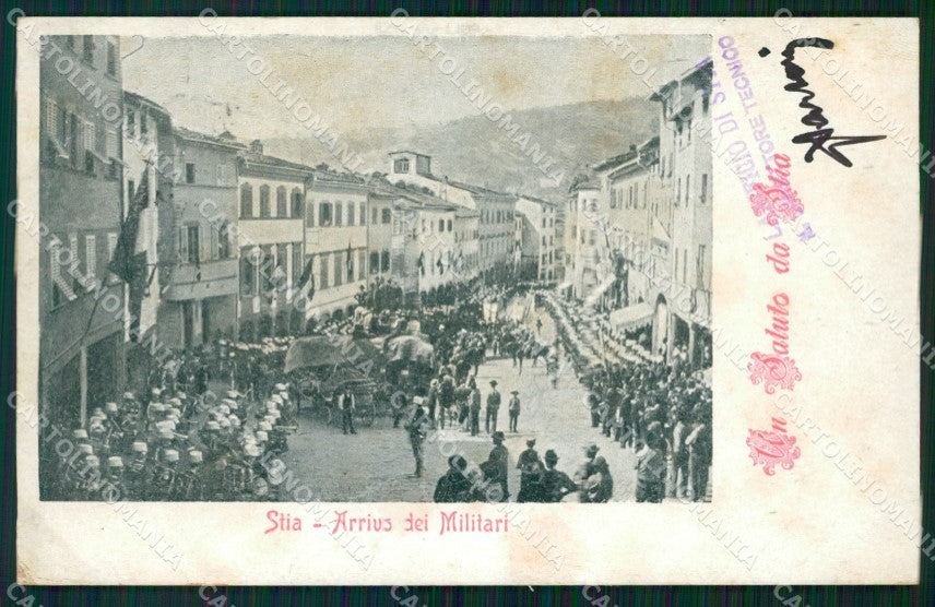 Arezzo Pratovecchio Stia Militari cartolina WX1395 – fronte