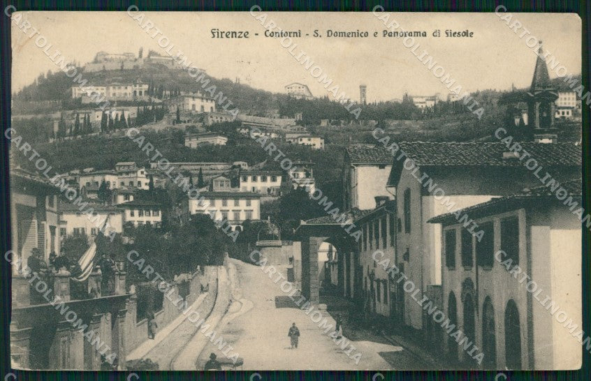 Firenze Fiesole San Domenico PIEGA RIPARATA cartolina WX1414 – fronte