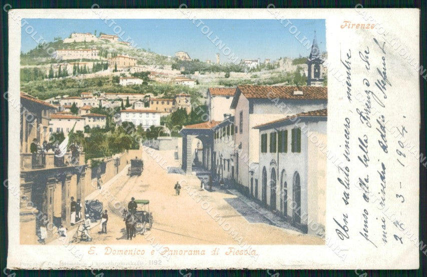 Firenze Fiesole San Domenico Tram cartolina WX1427 – fronte