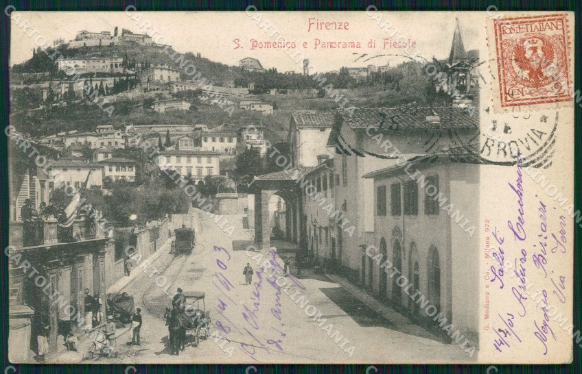 Firenze Fiesole San Domenico Tram cartolina WX1429 – fronte