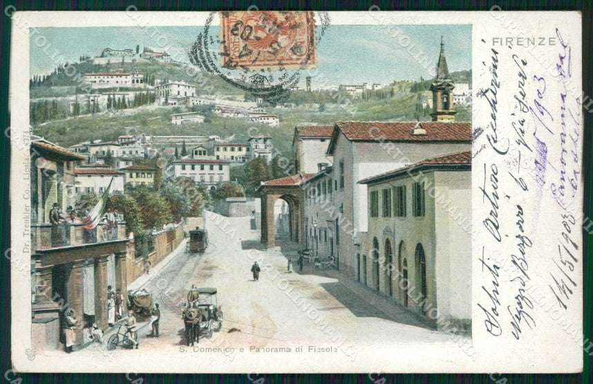 Firenze Fiesole San Domenico Tram cartolina WX1434 – fronte
