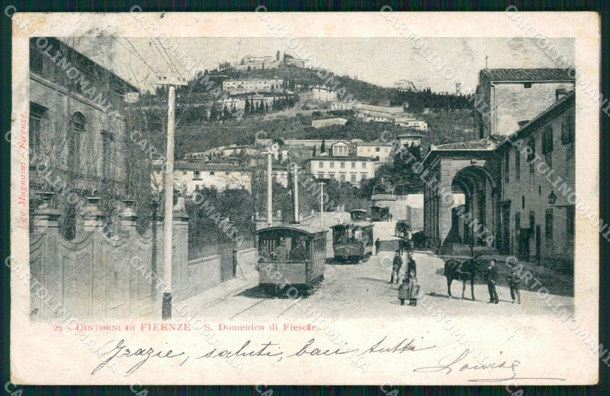 Firenze Fiesole San Domenico Tram cartolina WX1437 – fronte