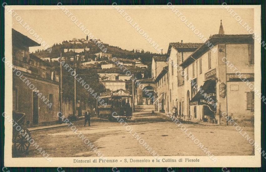 Firenze Fiesole San Domenico Tram cartolina WX1438 – fronte