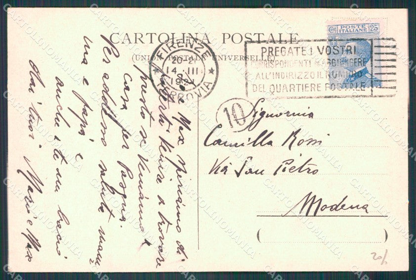 Firenze Fiesole Collegio cartolina WX1443 – retro