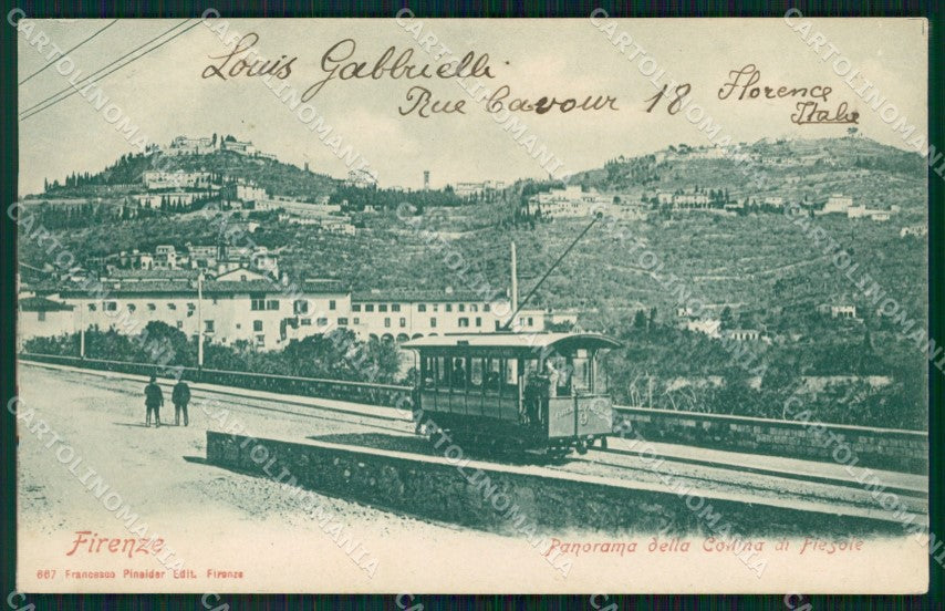 Firenze Fiesole Tram cartolina WX1447 – fronte