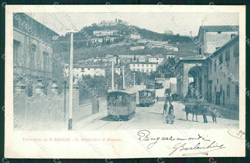 Firenze Fiesole San Domenico Tram cartolina WX1448 – fronte