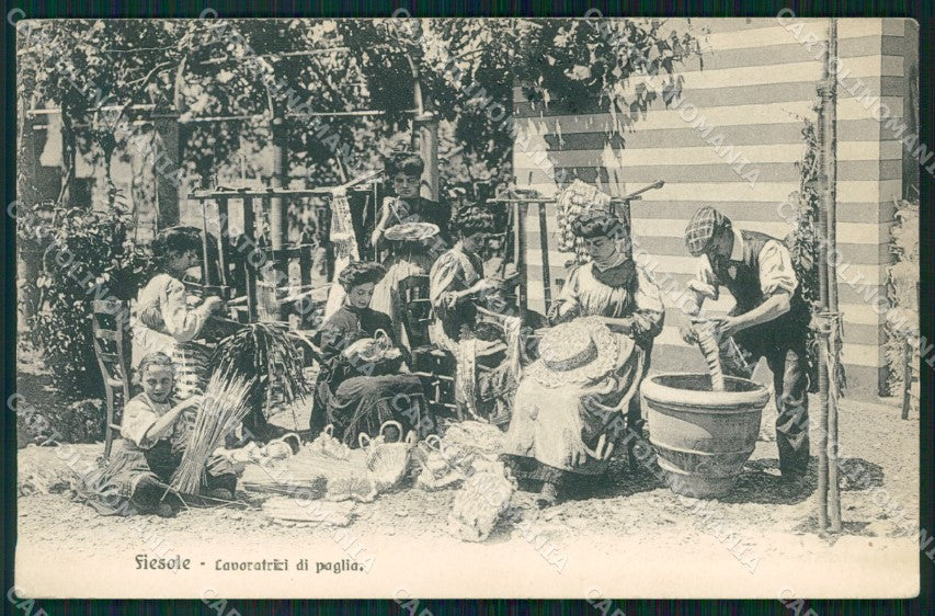 Firenze Fiesole Lavoratrici di Paglia cartolina WX1458 – fronte