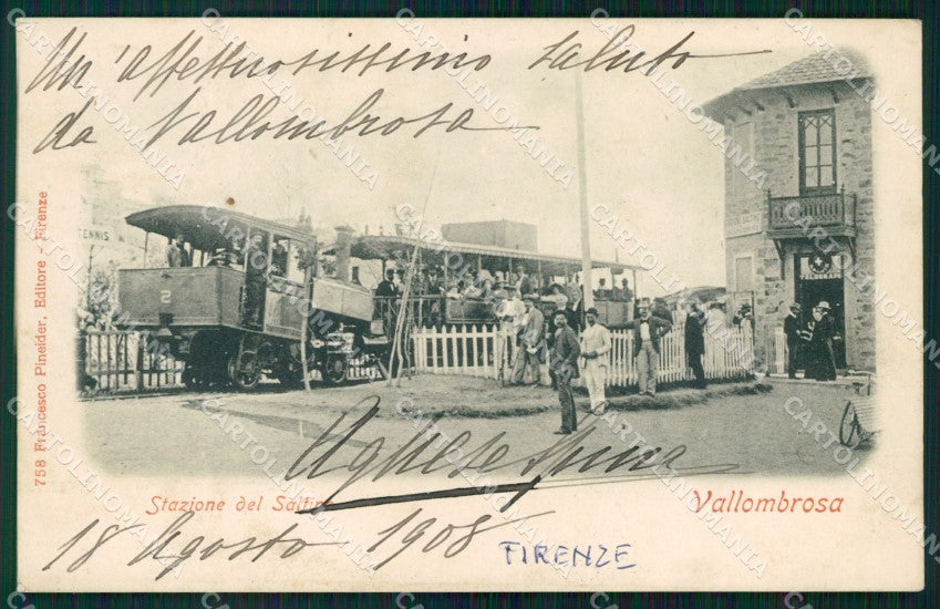 Firenze Reggello Vallombrosa Saltino Stazione Treno SCOLLATA cartolina WX1475 – fronte